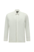 Beyaz Uzun Kol Slim Fit Dar Kesim Klasik Non Iron Saten Pamuk Gömlek