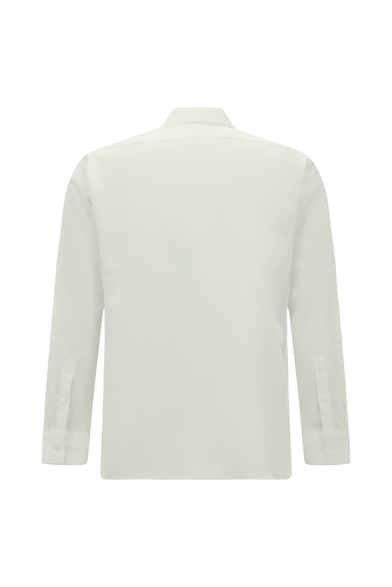 Beyaz Uzun Kol Slim Fit Dar Kesim Klasik Non Iron Saten Pamuk Gömlek