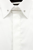 Beyaz Uzun Kol Slim Fit Dar Kesim Klasik Non Iron Saten Pamuk Gömlek