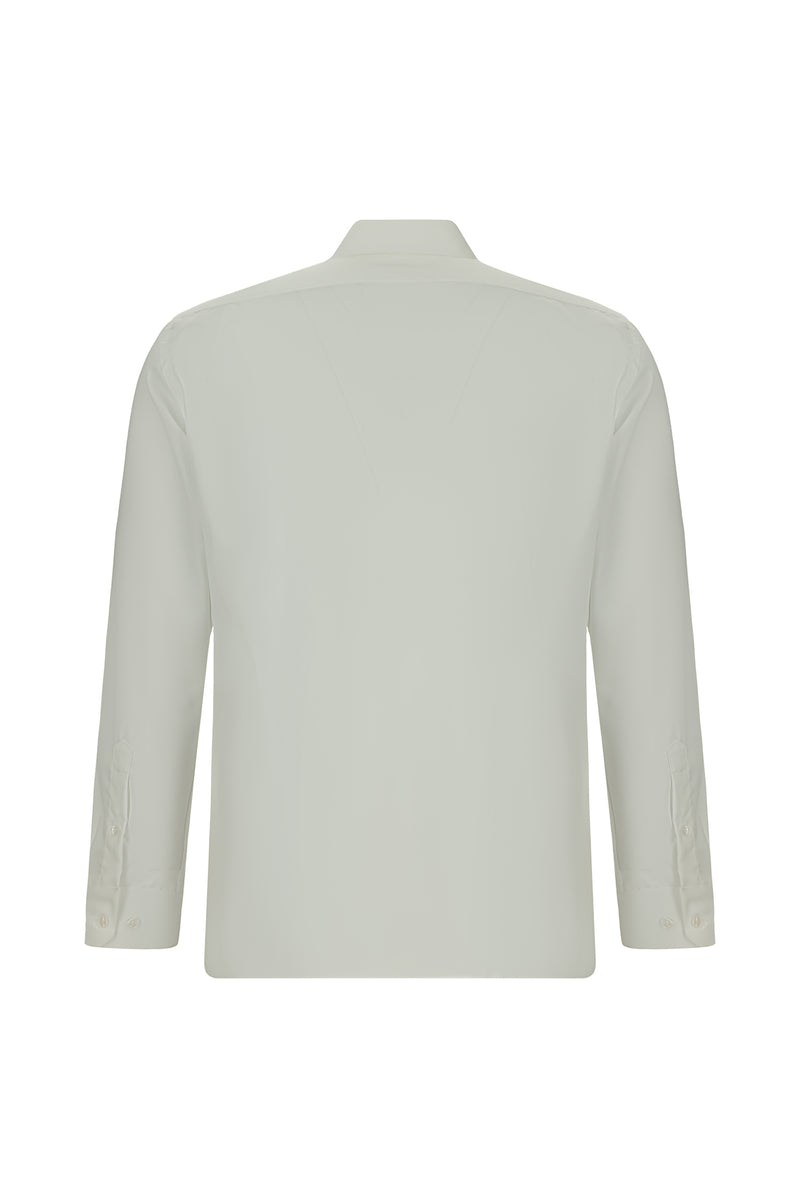 Beyaz Uzun Kol Slim Fit Dar Kesim Pamuk Klasik Non Iron Gömlek