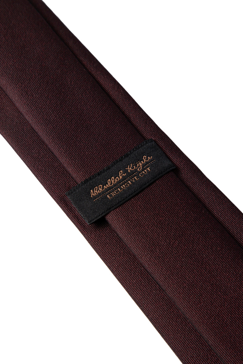 Koyu Bordo Düz İpek Karışımlı Kravat