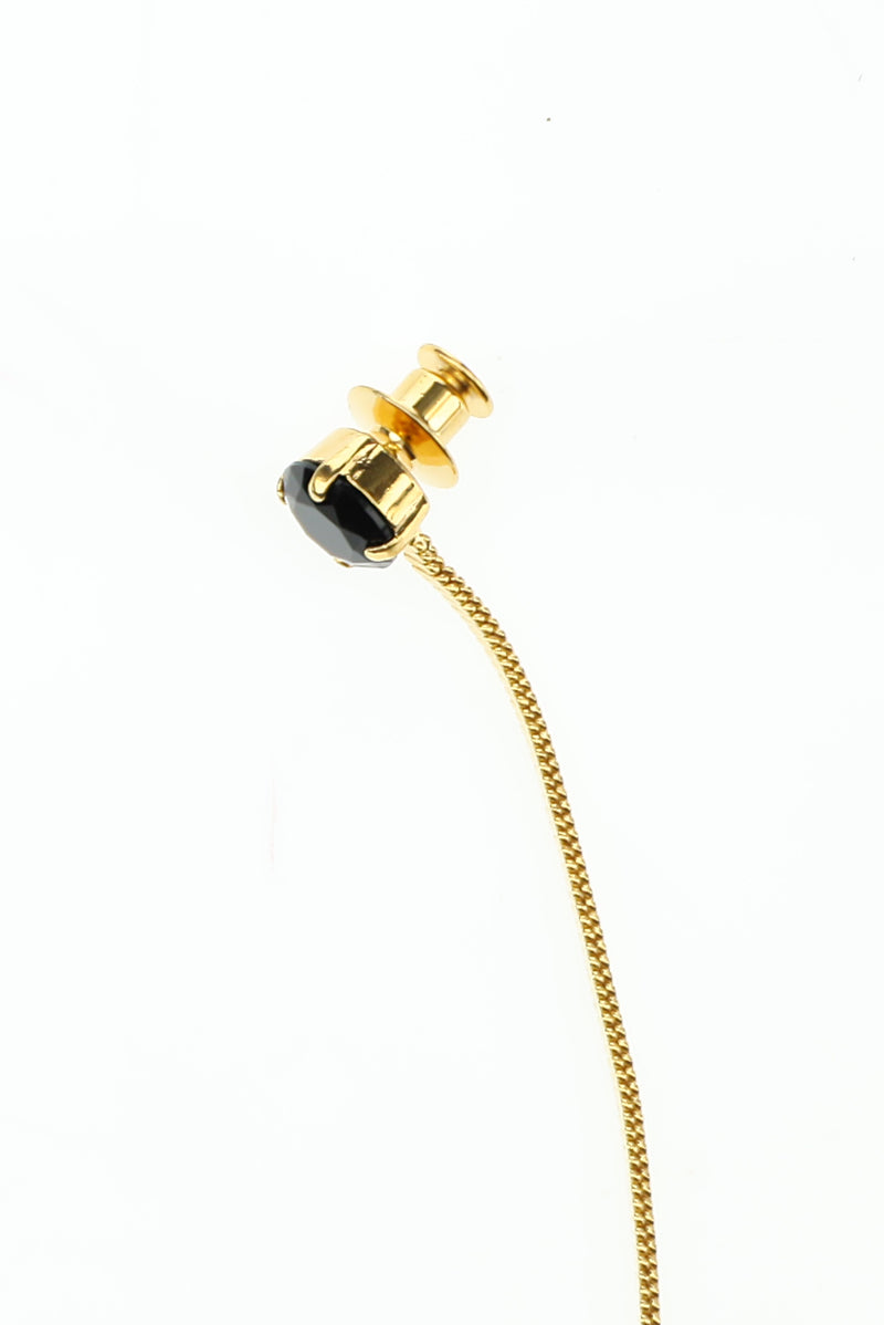 Siyah İtalyan Zincirli İpek Papyon