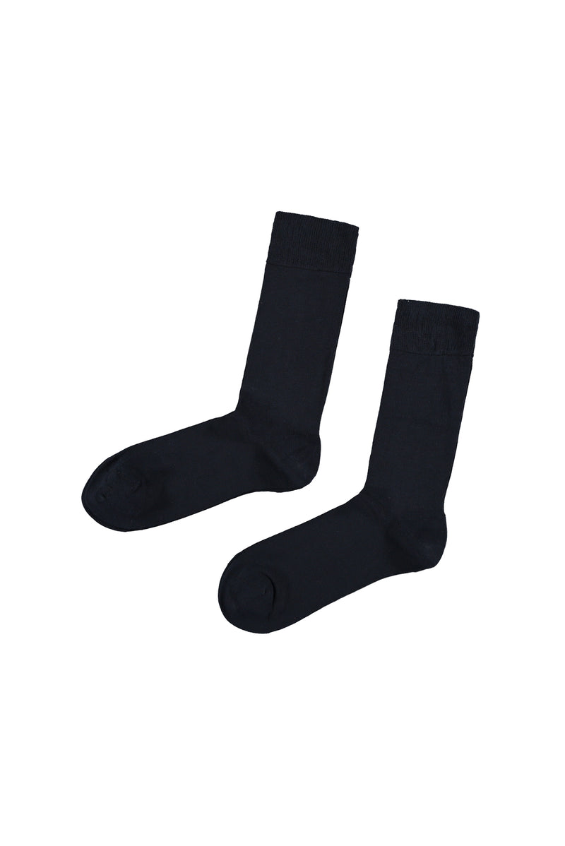 Lacivert 2'li Düz Likralı Esnek Bambu Karışımlı Çorap Seti