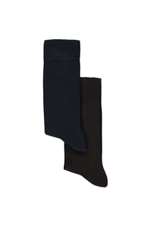 Orta Kahve 2'li Düz Likralı Esnek Bambu Karışımlı Çorap Seti