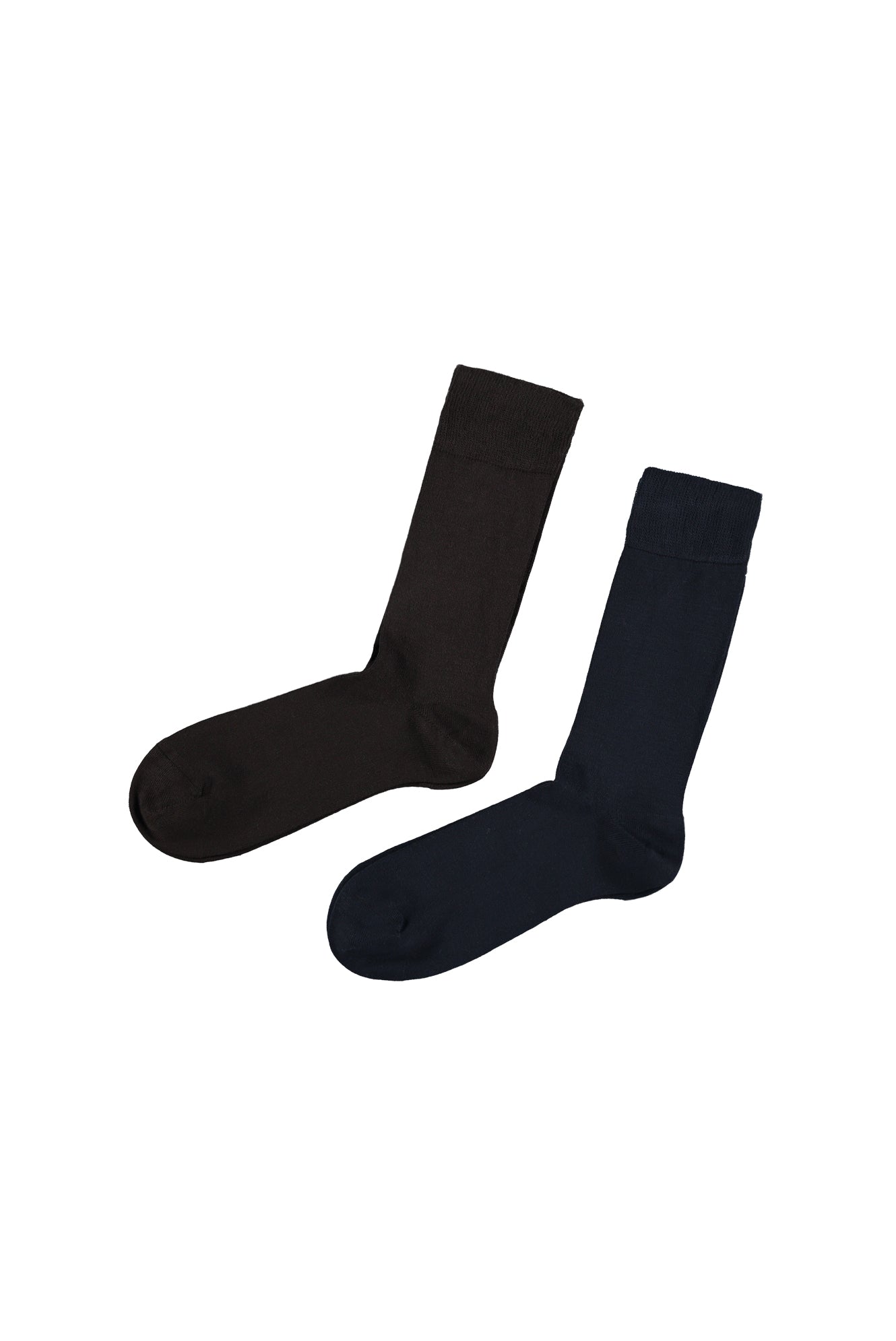 Orta Kahve 2'li Düz Likralı Esnek Bambu Karışımlı Çorap Seti