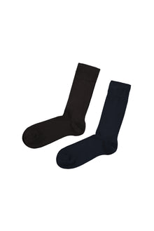 Orta Kahve 2'li Düz Likralı Esnek Bambu Karışımlı Çorap Seti