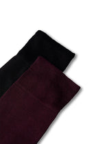 Açık Bordo 2'li Düz Likralı Esnek Bambu Karışımlı Çorap Seti