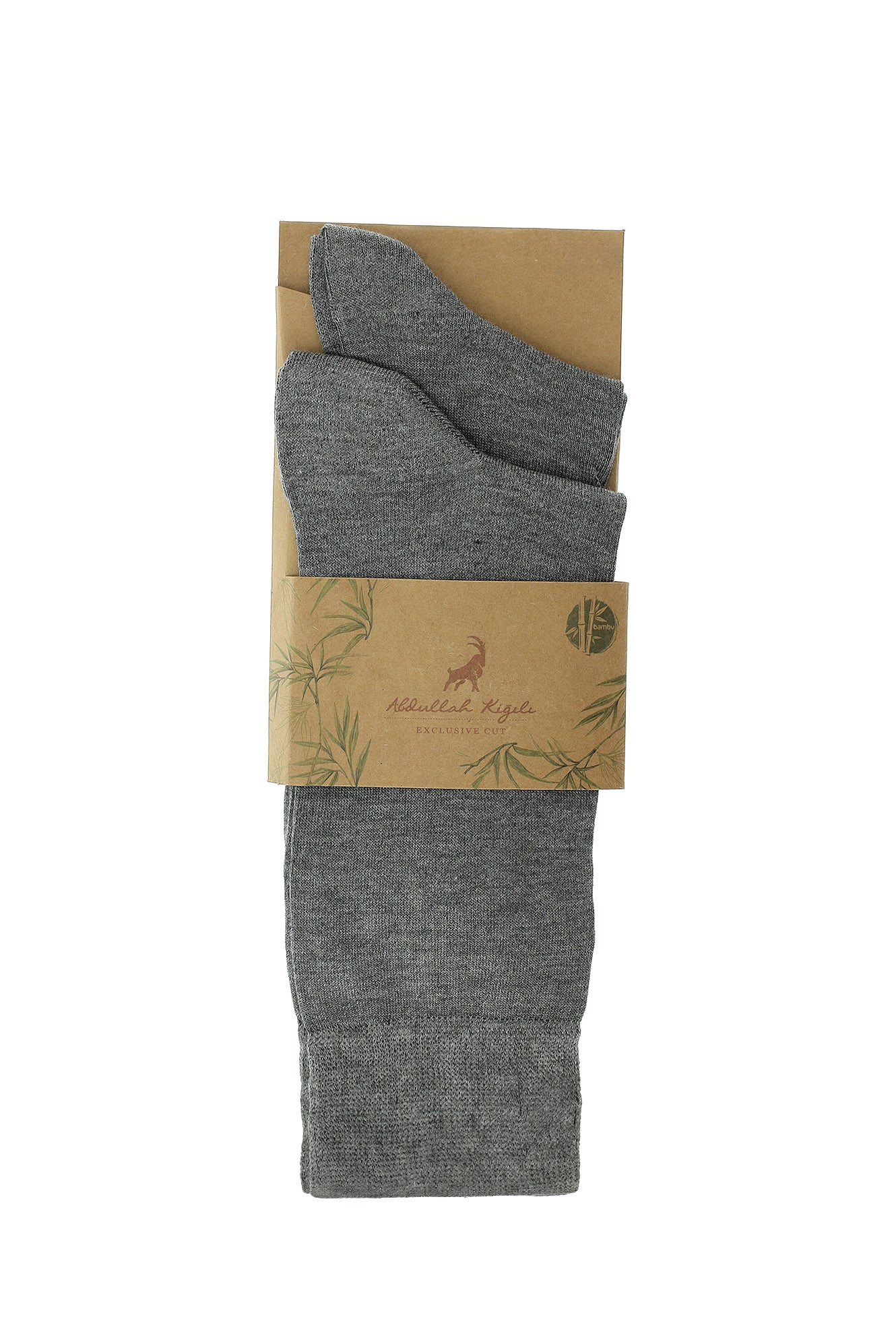 Orta Füme 2'li Bambu Karışımlı Çorap Seti