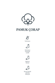 Lacivert Tekli Desenli Pamuklu Çorap