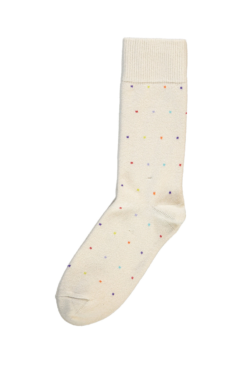 Orta Bej Yünlü Kaşmirli Desenli Çorap