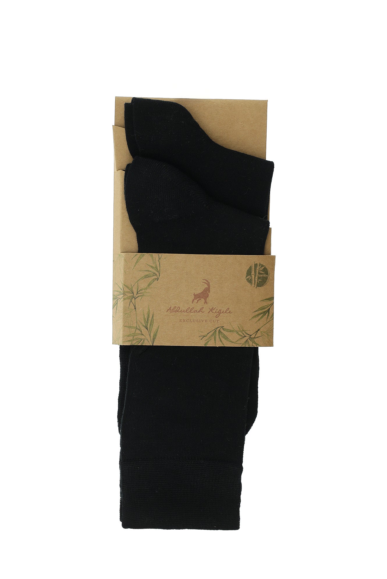 Siyah 2'li Desenli Bambu Karışımlı Çorap Seti