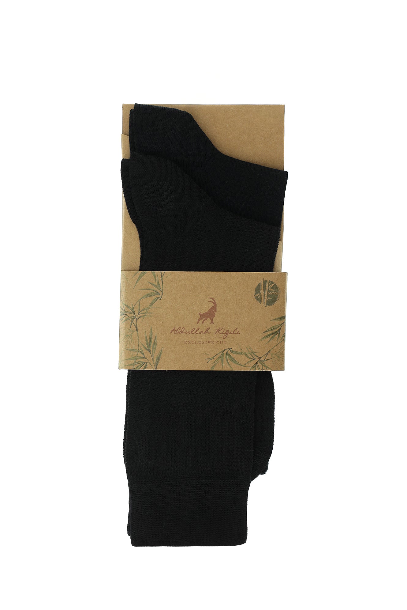 Siyah 2'li Desenli Bambu Karışımlı Çorap Seti