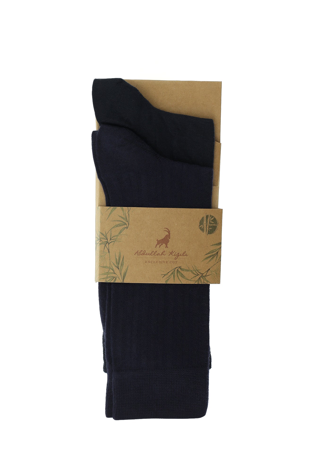 Lacivert 2'li Desenli Bambu Karışımlı Çorap Seti