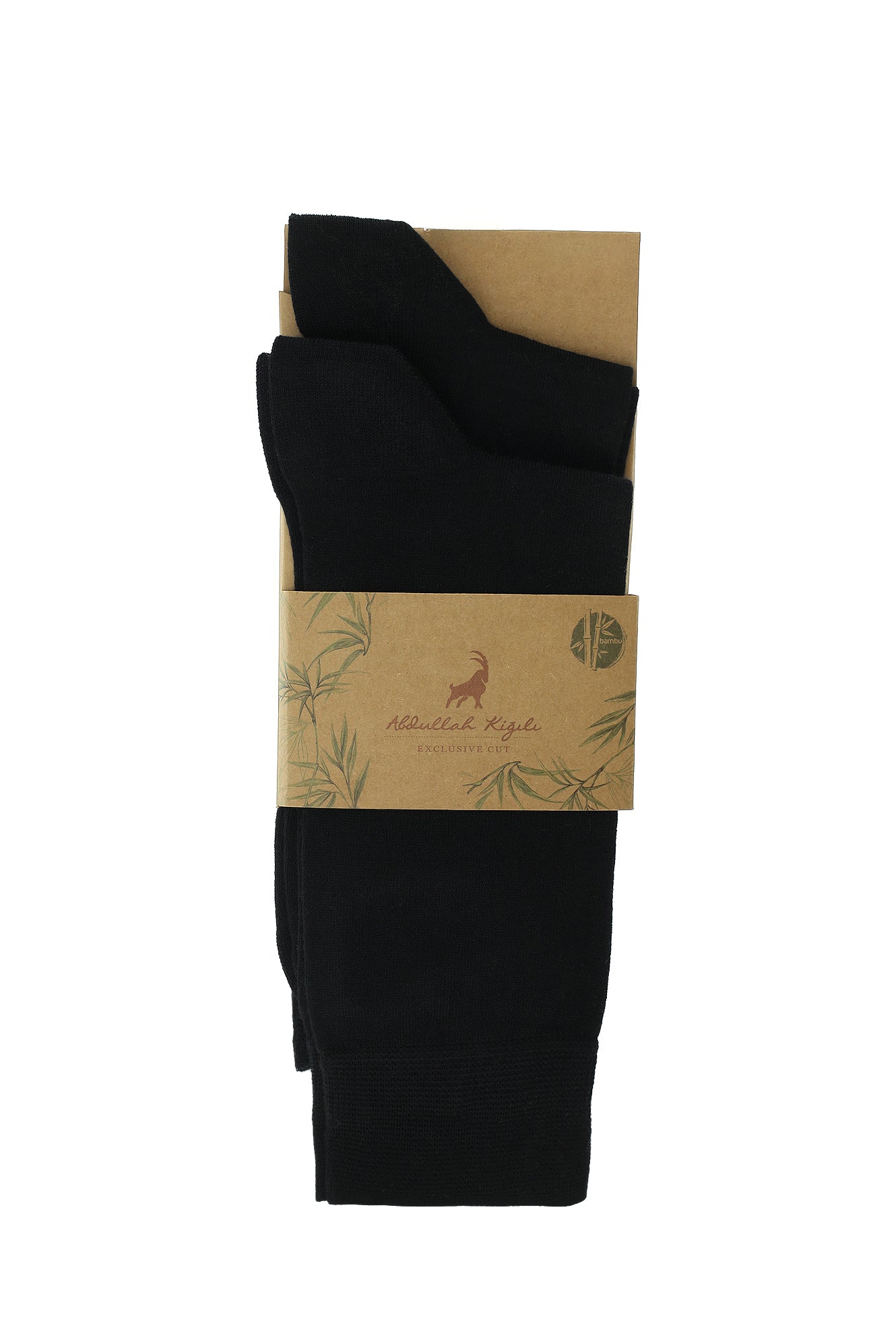 Siyah 2'li Desenli Bambu Karışımlı Çorap Seti