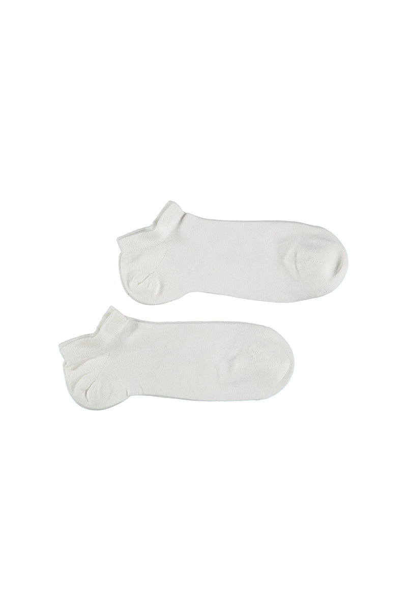 Beyaz 2'li Bambu Karışımlı Likralı Esnek Spor Çorap Seti