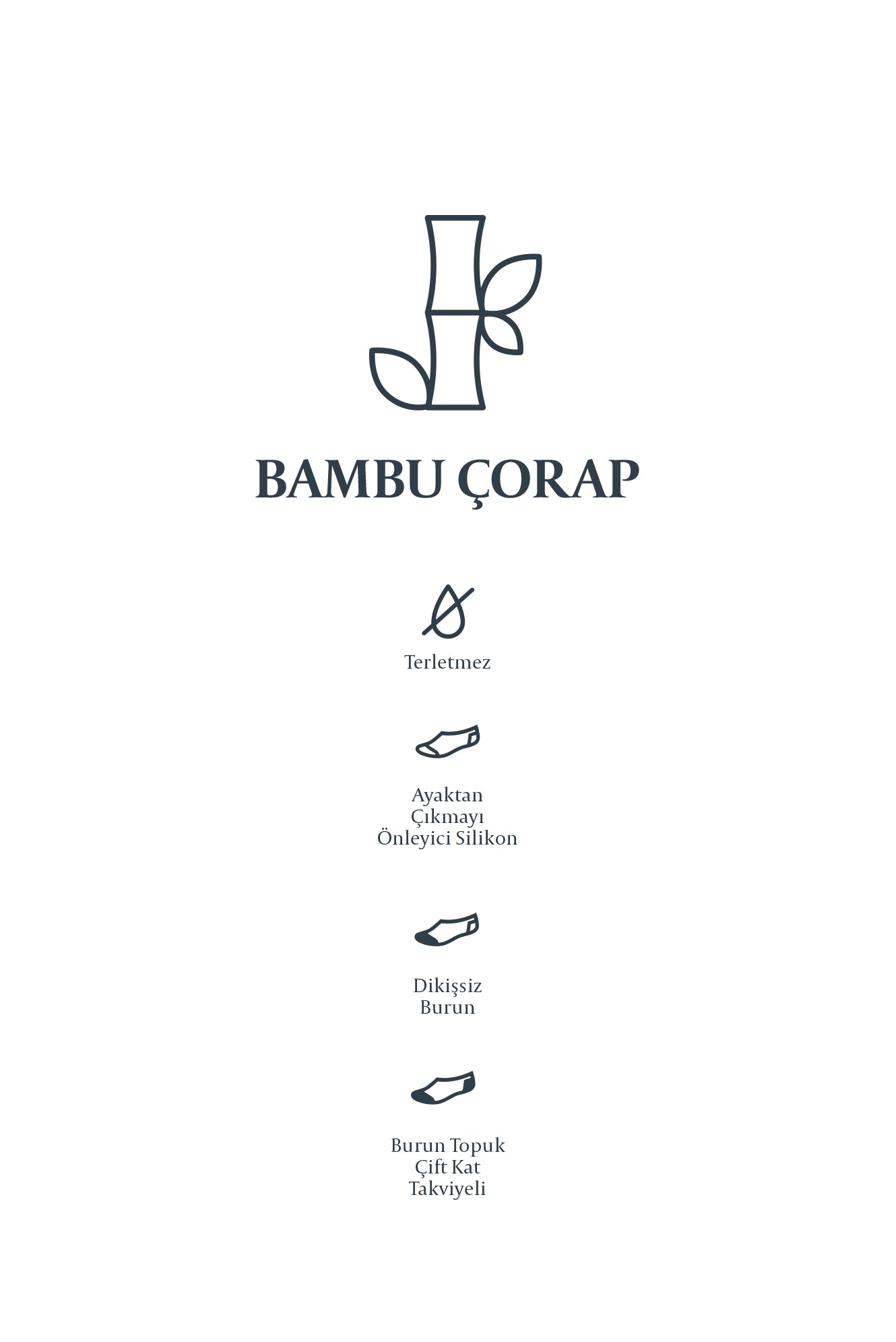 Açık Gri Melanj 2'li Bambu Karışımlı Loafer Çorap Seti