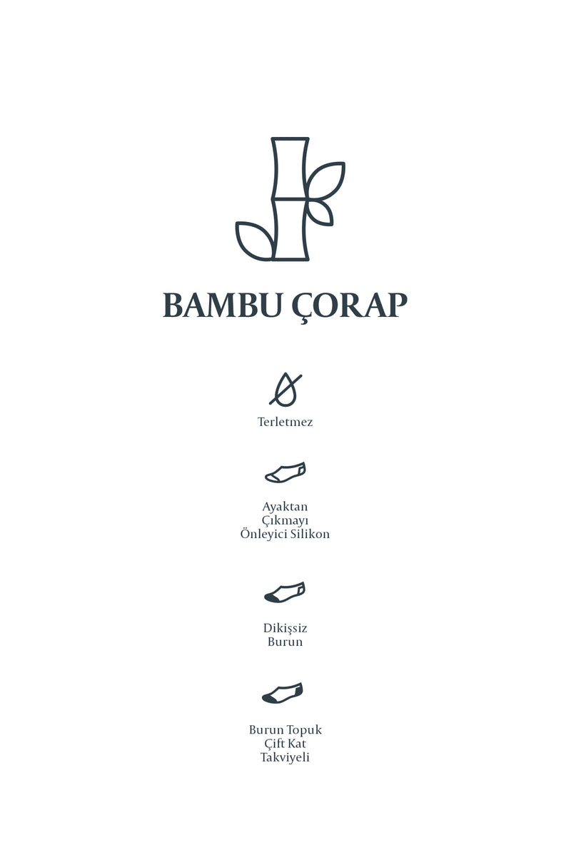 Açık Gri Melanj 2'li Bambu Karışımlı Loafer Çorap Seti