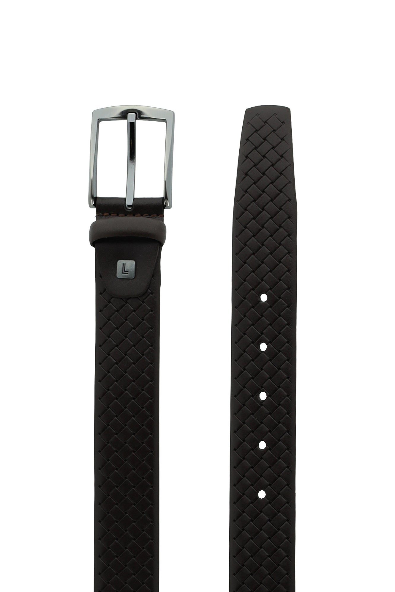 Koyu Kahve Desenli Spor Deri Kemer