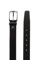 Koyu Kahve Desenli Spor Deri Kemer