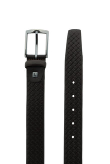 Koyu Kahve Desenli Spor Deri Kemer