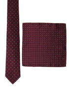 Koyu Bordo 2'li İtalyan Kravat & Mendil Seti