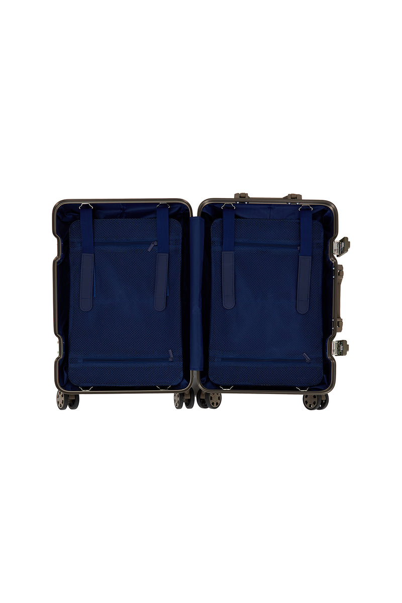 Orta Kahve Alüminyum Kabin Boy Valiz (Ölçü 56x 21 x 37 cm Ağırlık 3.9 Taşıma Kapasitesi 15 kg Hacim 35 )