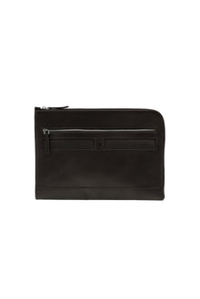 Orta Kahve Deri Clutch El Çantası