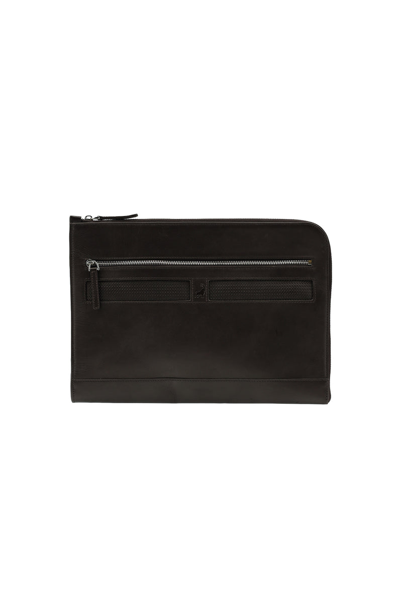 Orta Kahve Desenli Deri Clutch El Çantas?-Abdullah Ki??l?