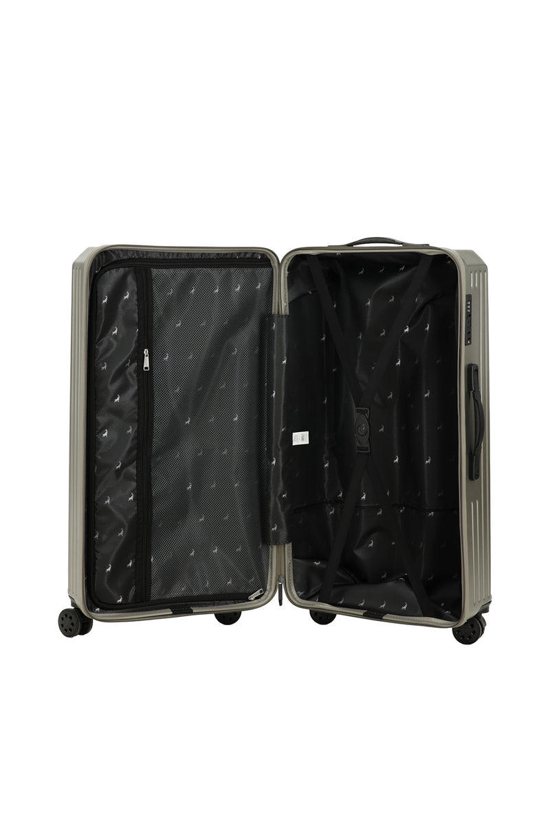 Orta Füme PP Sandık Model Çizgili Büyük Boy Valiz