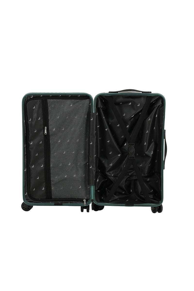 Petrol Yeşili PP Sandık Model Çizgili Orta Boy Valiz