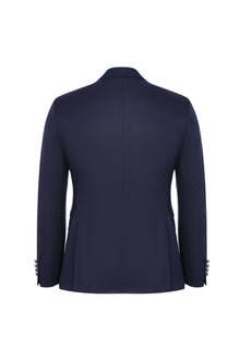 Koyu Lacivert 7 Drop Slim Fit Dar Kesim Mono Yaka Yünlü Smokin & Damatl?k-Abdullah Ki??l?