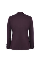 Koyu Bordo Slim Fit Dar Kesim Mono Yaka Yünlü Smokin / Damatlık