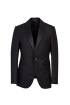 Siyah Slim Fit Dar Kesim Şal Yaka Desenli Smokin & Damatlık