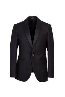 Siyah Slim Fit Dar Kesim Şal Yaka Desenli Smokin & Damatlık
