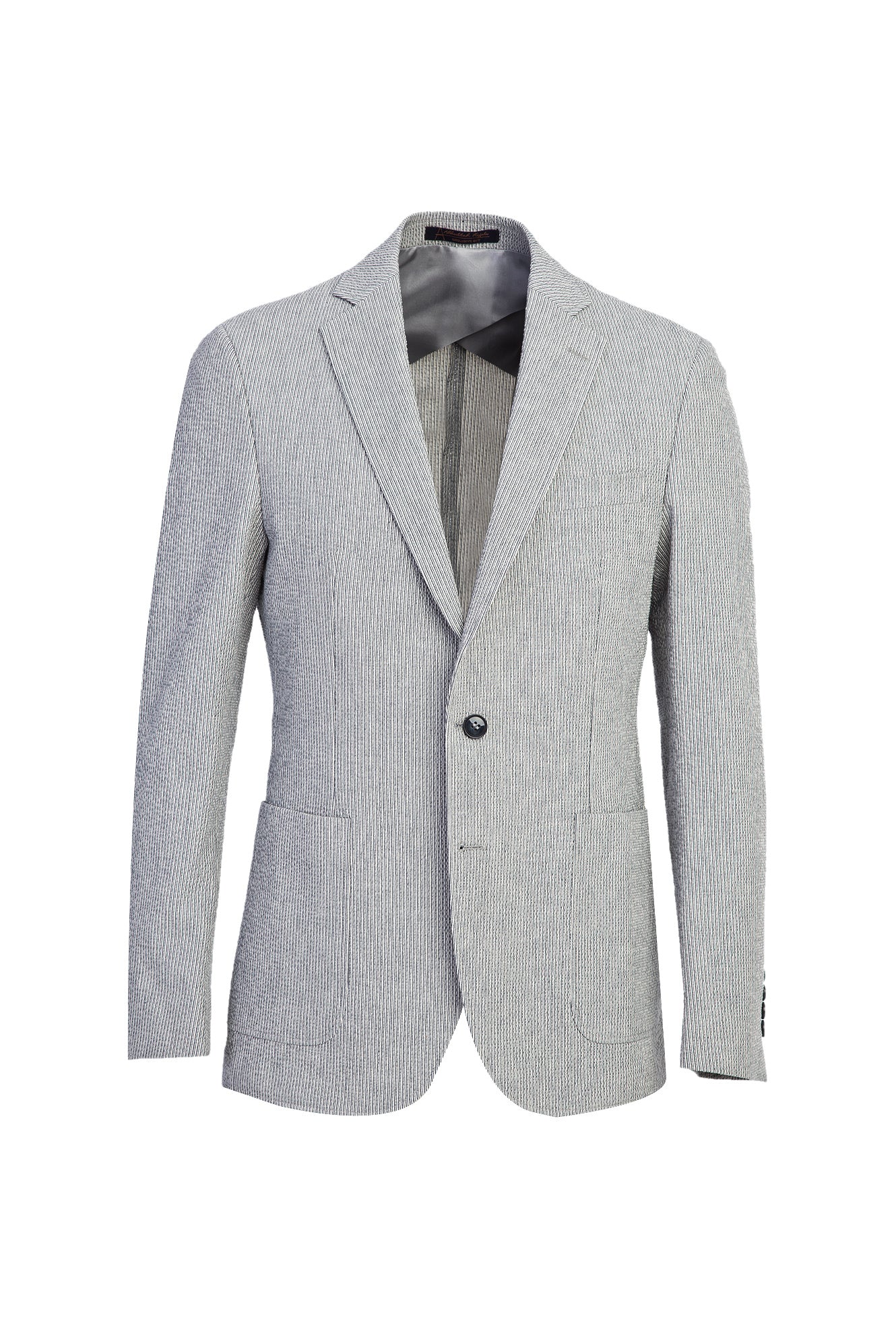 Açık Gri Spor Desenli Ceket