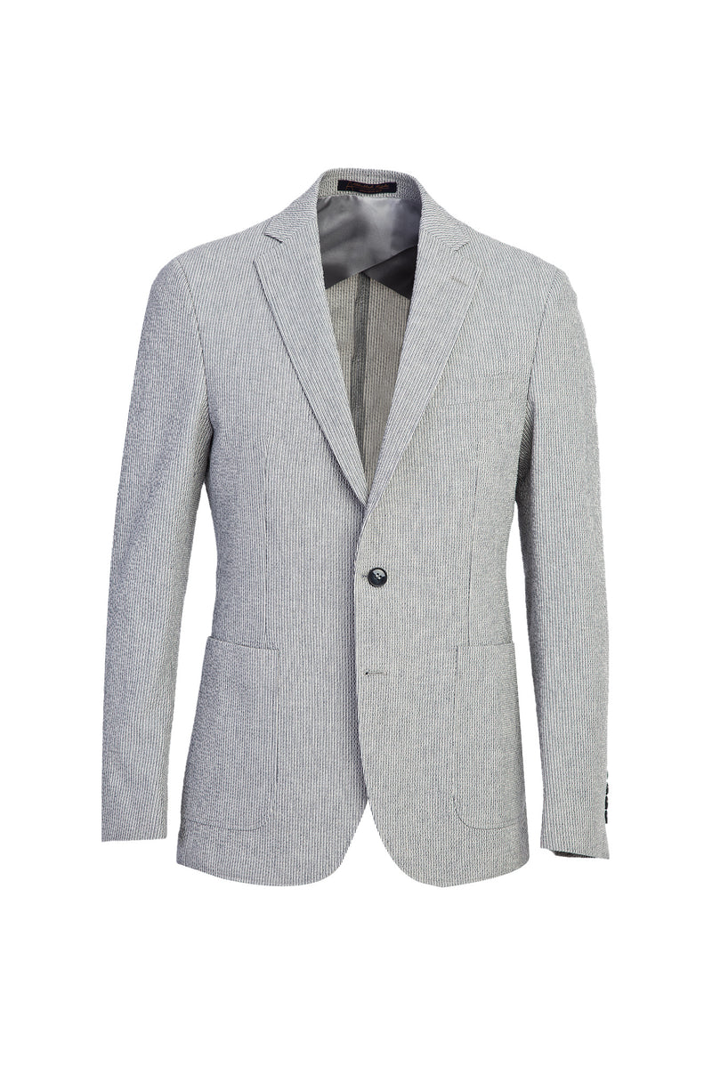 Açık Gri Spor Desenli Ceket