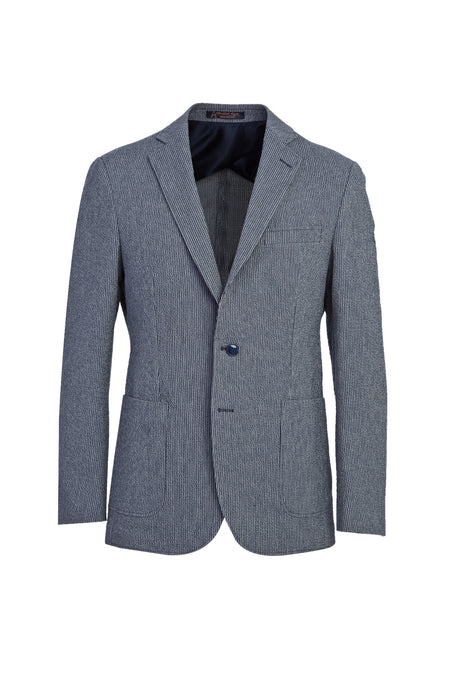 Koyu Lacivert Spor Desenli Ceket