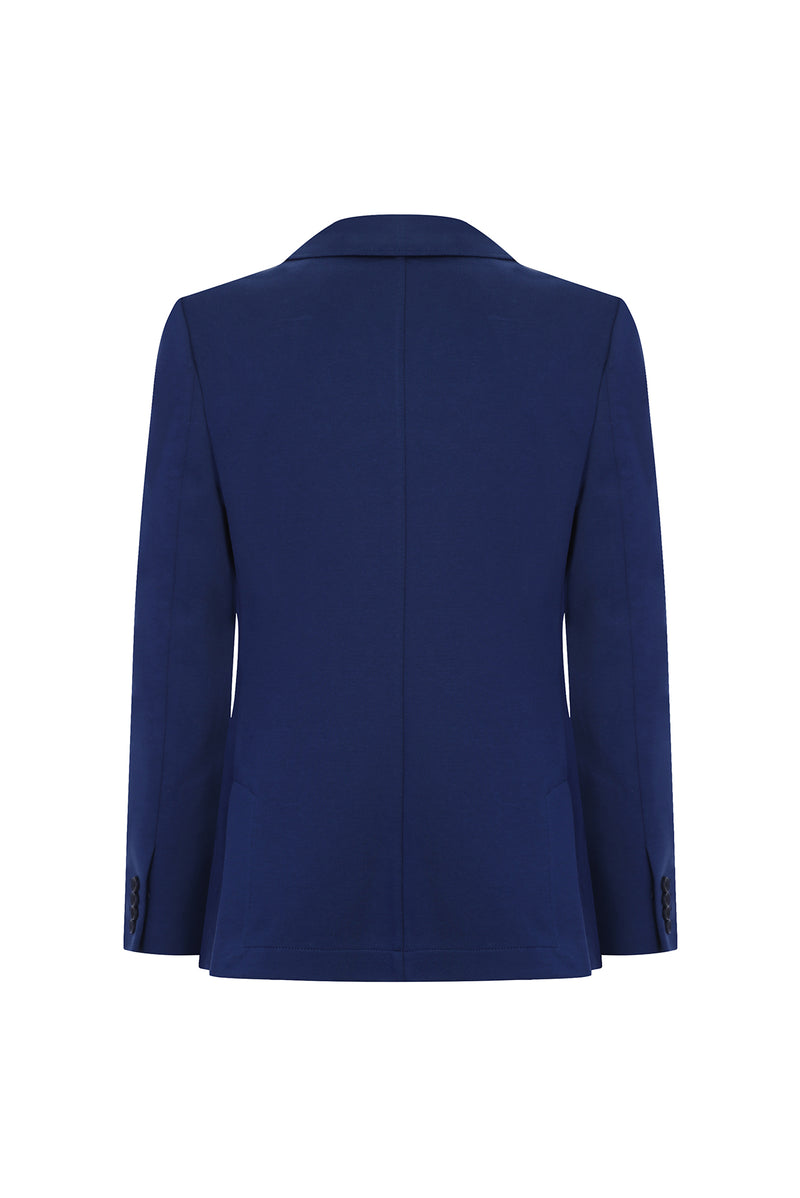 Koyu Mavi  İtalyan Regular Fit Örme Pamuklu Ceket