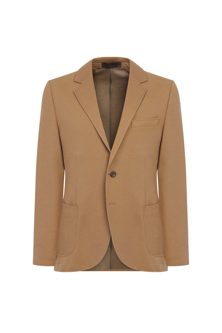 Camel İtalyan Regular Fit Örme Ceket