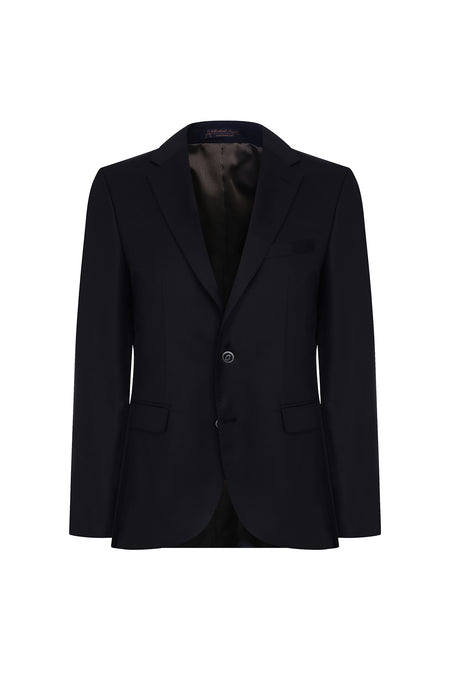 Siyah 4 Drop Relaxed Fit Rahat Kesim Yünlü Klasik Blazer Ceket-Abdullah Ki??l?