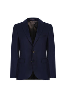 Orta Lacivert 6 Drop Regular Fit Standart Kesim Yünlü Klasik Blazer Ceket-Abdullah Ki??l?