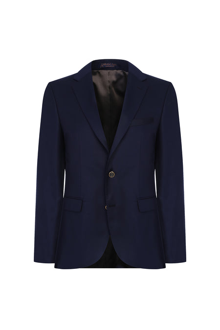 Orta Lacivert 6 Drop Regular Fit Standart Kesim Yünlü Klasik Blazer Ceket-Abdullah Ki??l?