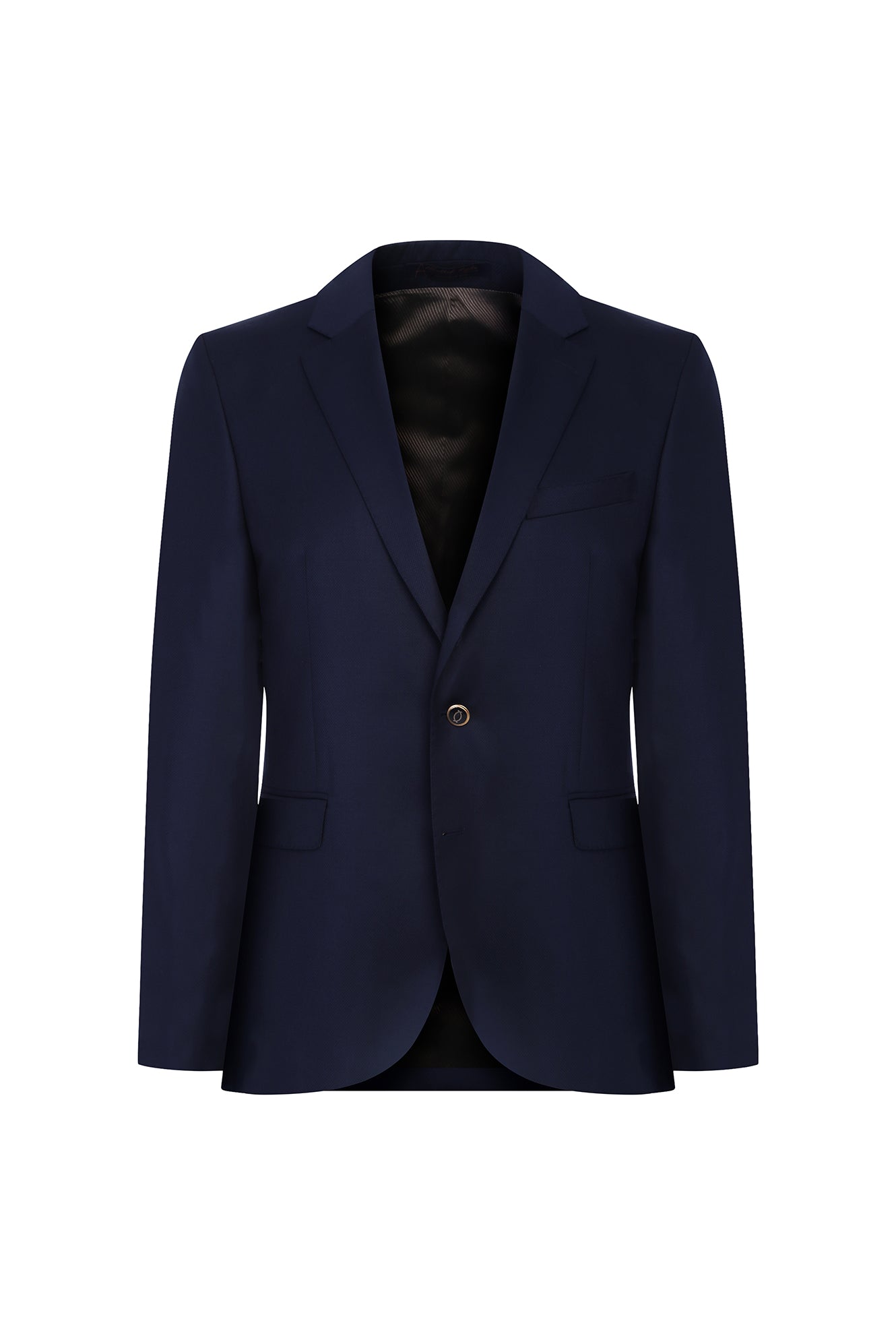Orta Lacivert Relax Fit Rahat Kesim Yünlü Klasik Blazer Ceket