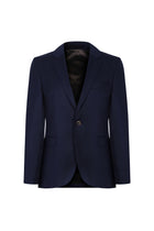 Orta Lacivert Relax Fit Rahat Kesim Yünlü Klasik Blazer Ceket