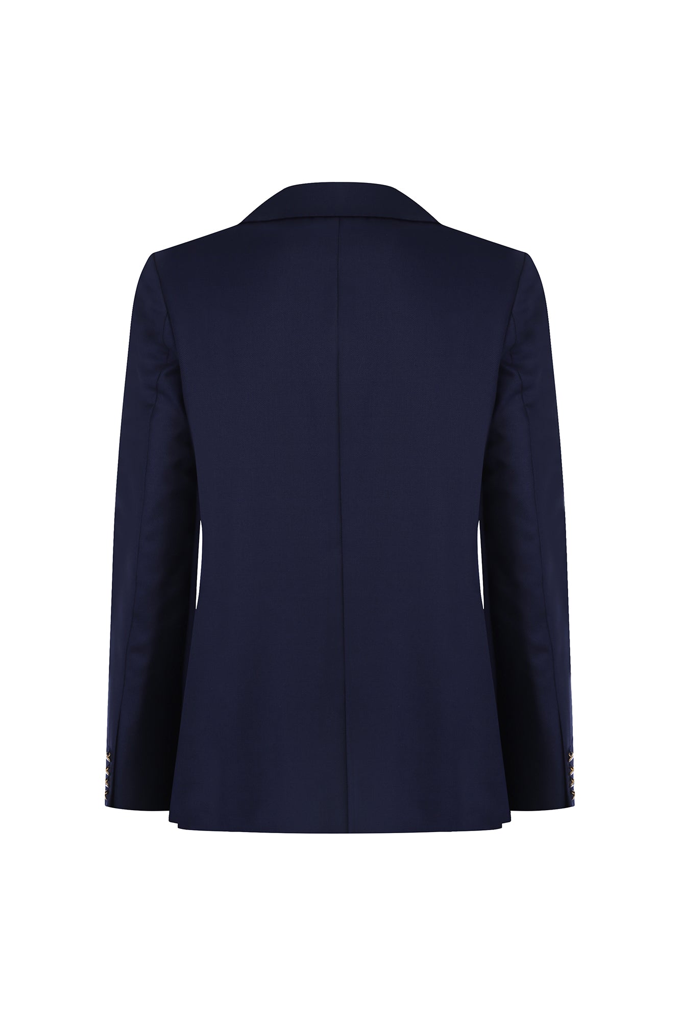 Orta Lacivert Relax Fit Rahat Kesim Yünlü Klasik Blazer Ceket