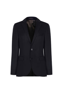 Siyah Slim Fit Dar Kesim Yünlü Blazer Ceket
