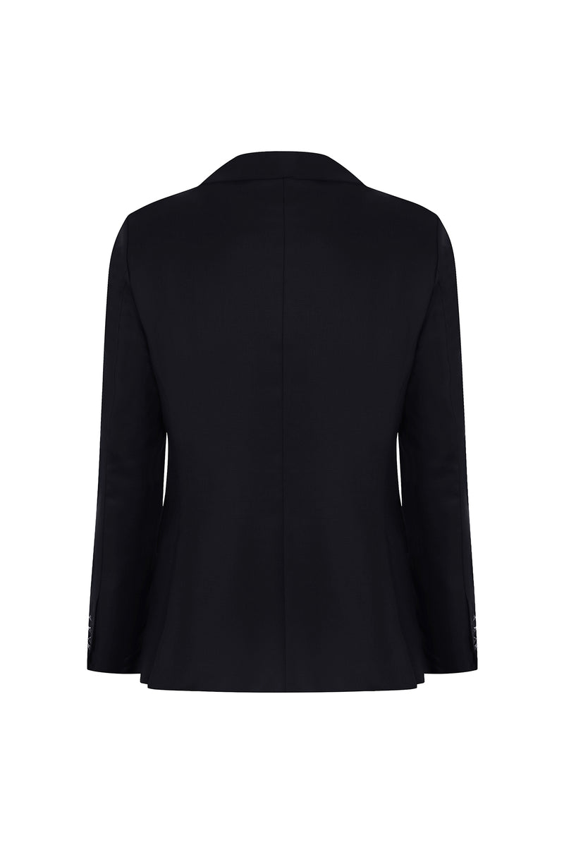 Siyah Regular Fit Yünlü Klasik Blazer Ceket