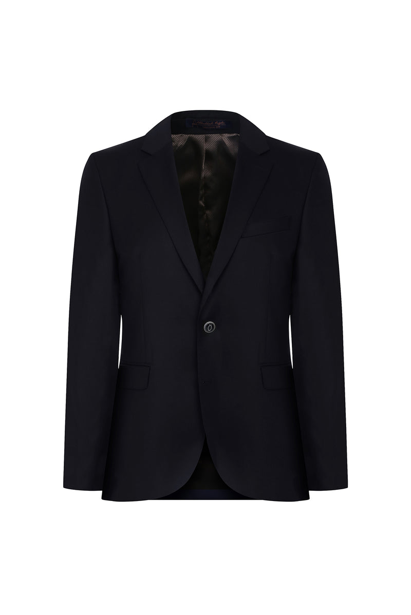 Siyah Regular Fit Yünlü Klasik Blazer Ceket