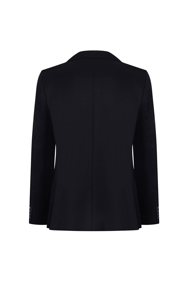 Siyah Regular Fit Yünlü Klasik Blazer Ceket