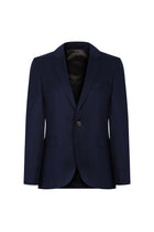 Orta Lacivert 7 Drop Slim Fit Dar Kesim Yünlü Blazer Ceket-Abdullah Ki??l?